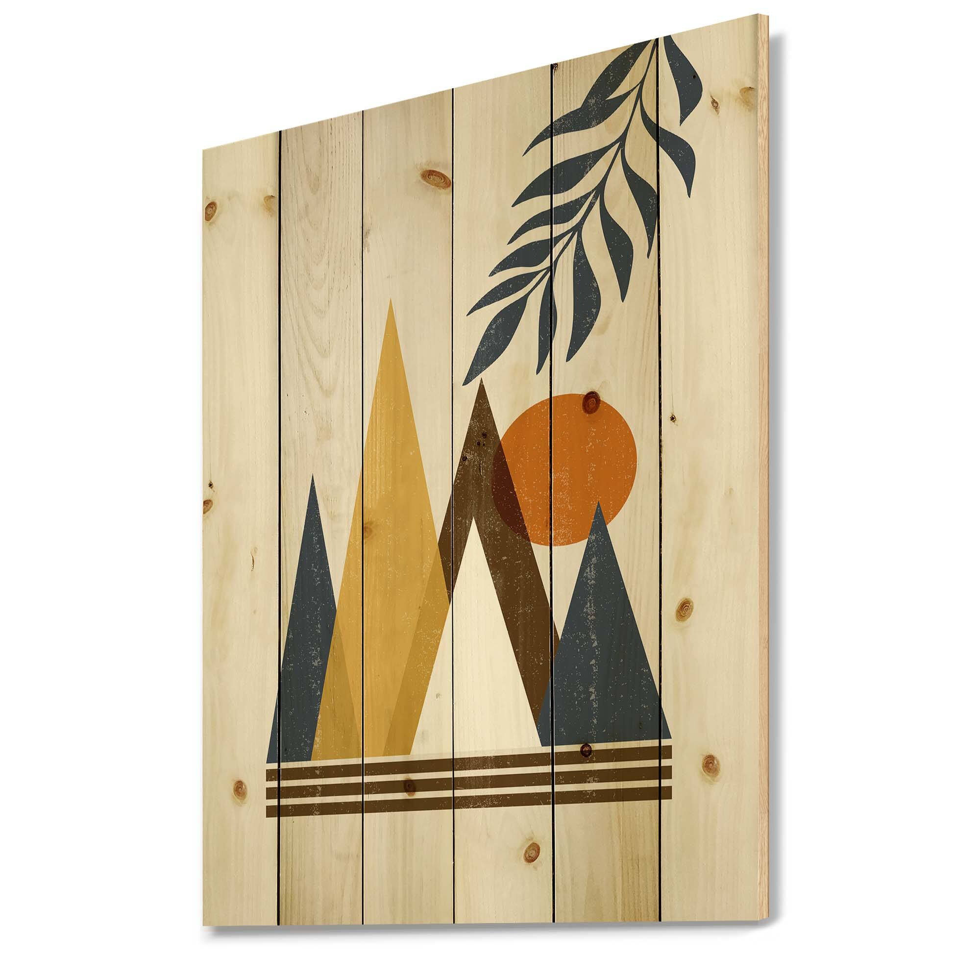 Designart - Abstract Sun and Moon In Mountains I